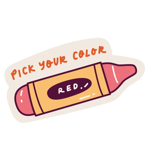 Crayon Label Design Saying Pick Your Color in Pink