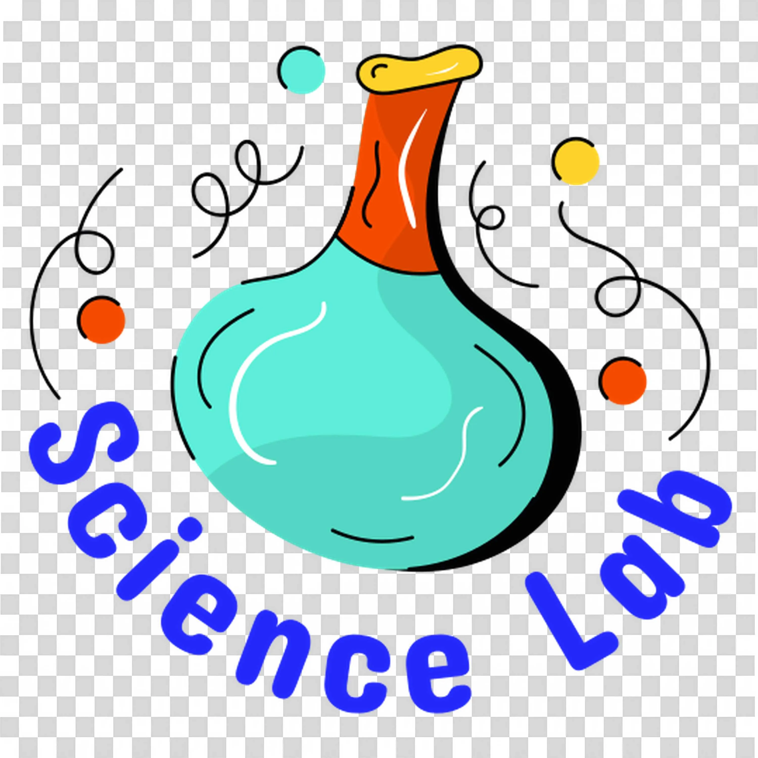 Creative Science Lab Logo with Flask and Design Elements