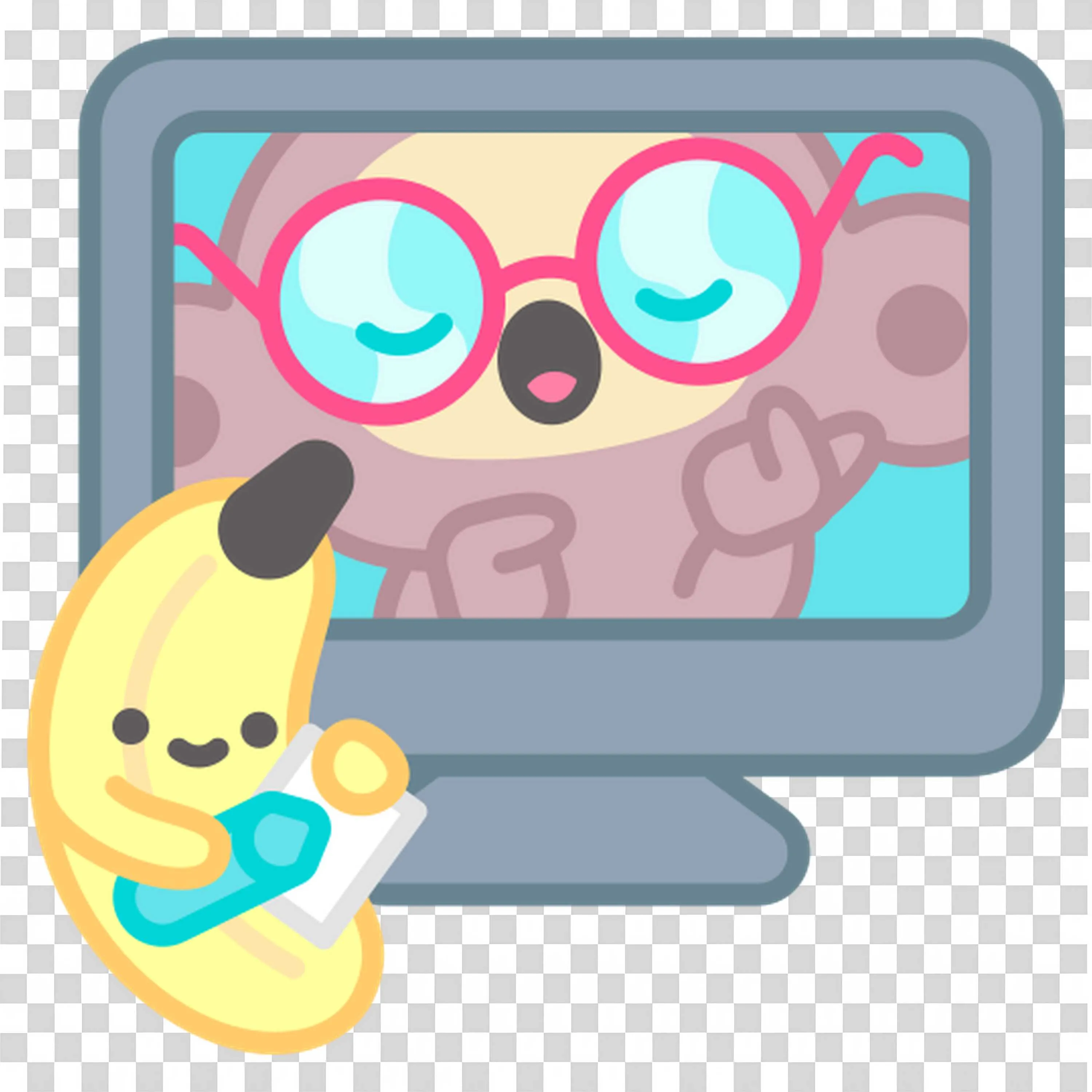 Cute Banana Taking Notes While Watching the Monkey Online