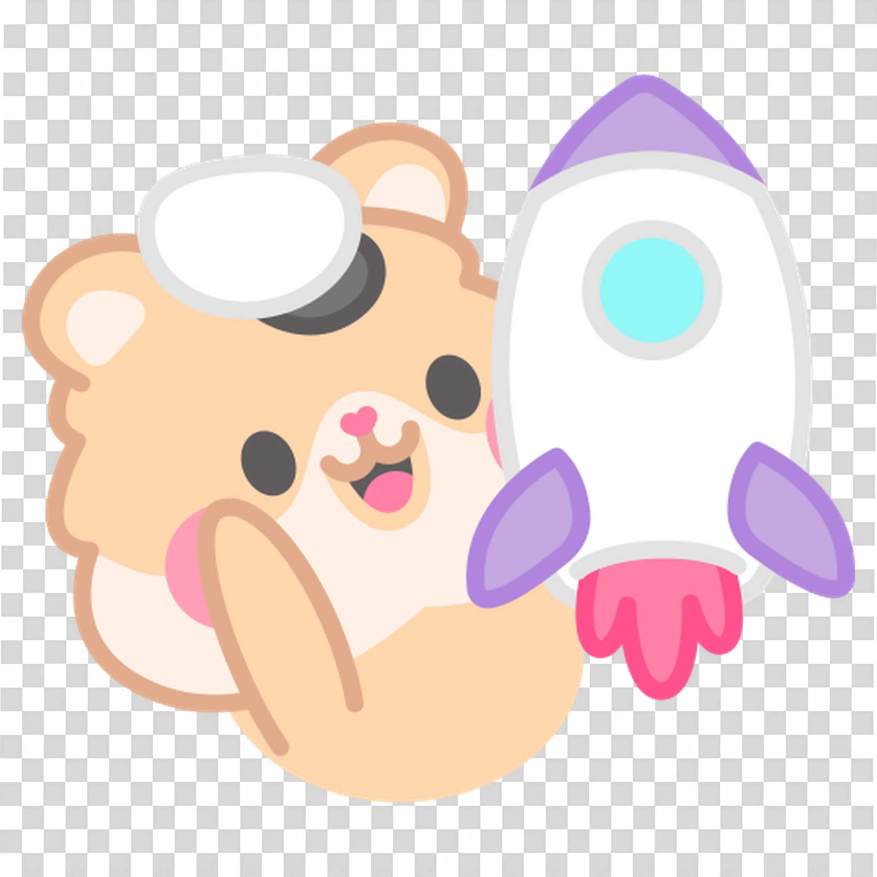 Cute Bear Astronaut Holding a Rocket for Kids PNG Image