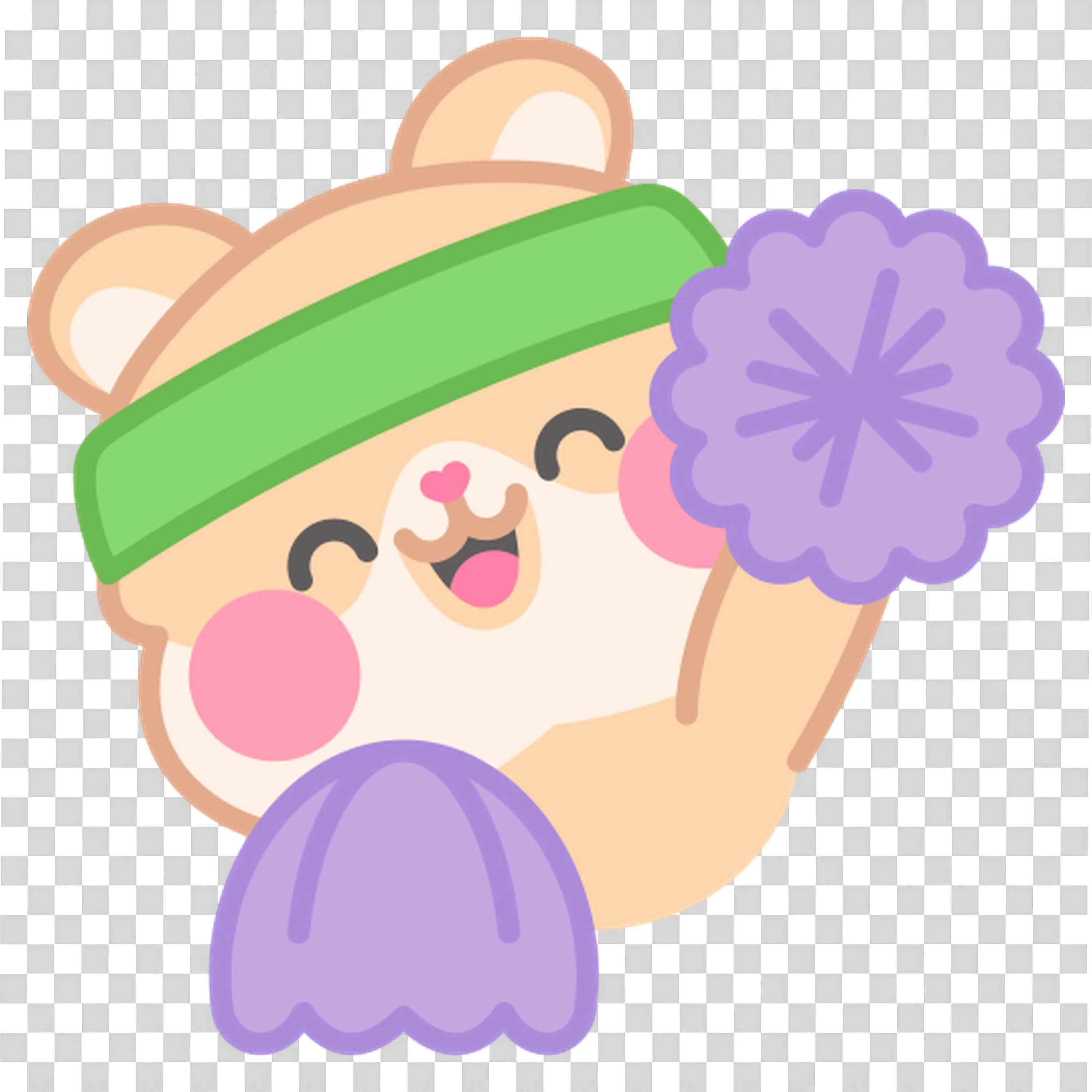 Cute Bear Cheerleader Ready for a Fun School Sports Event