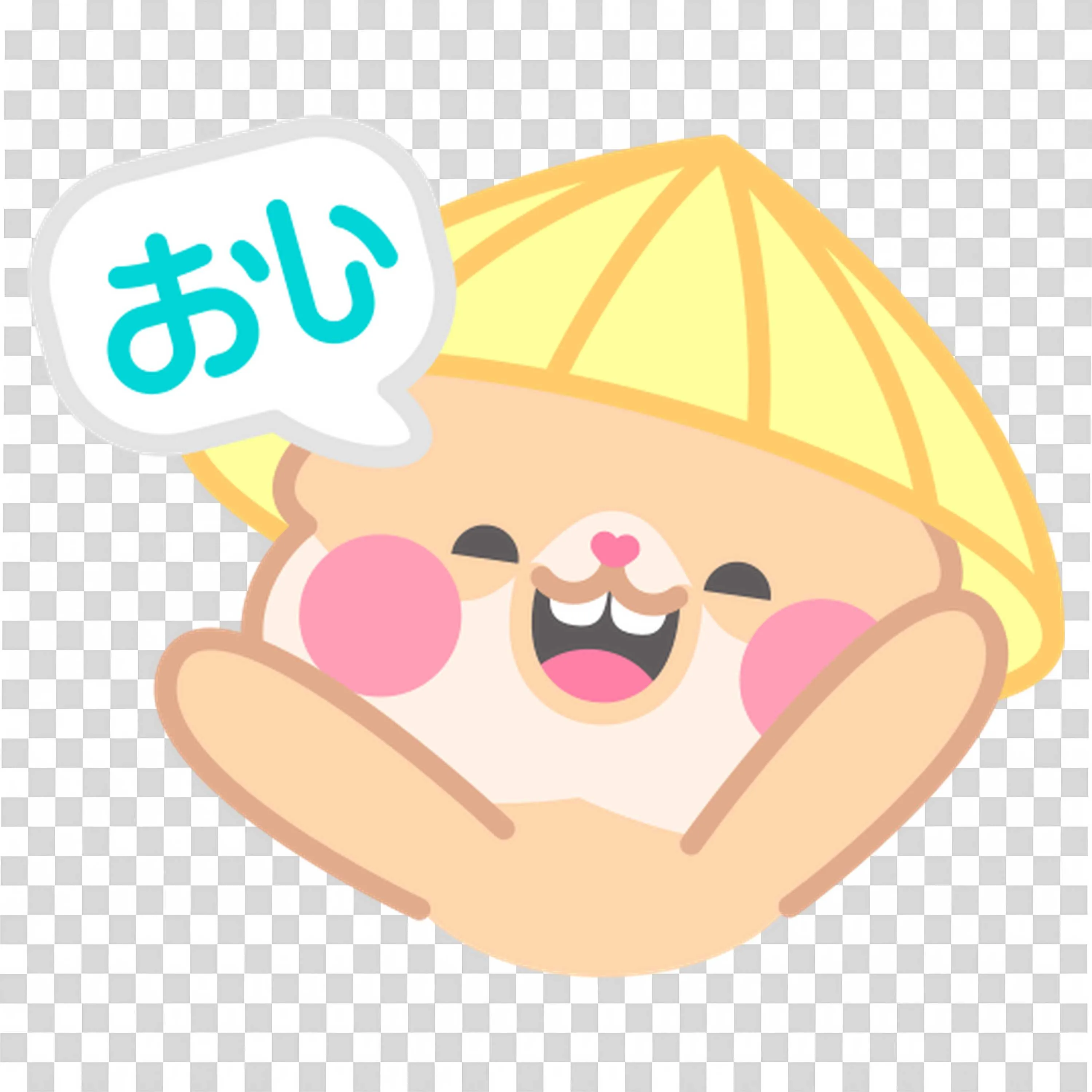 Cute Bear Saying Hello in Japanese Kawaii Style Sticker