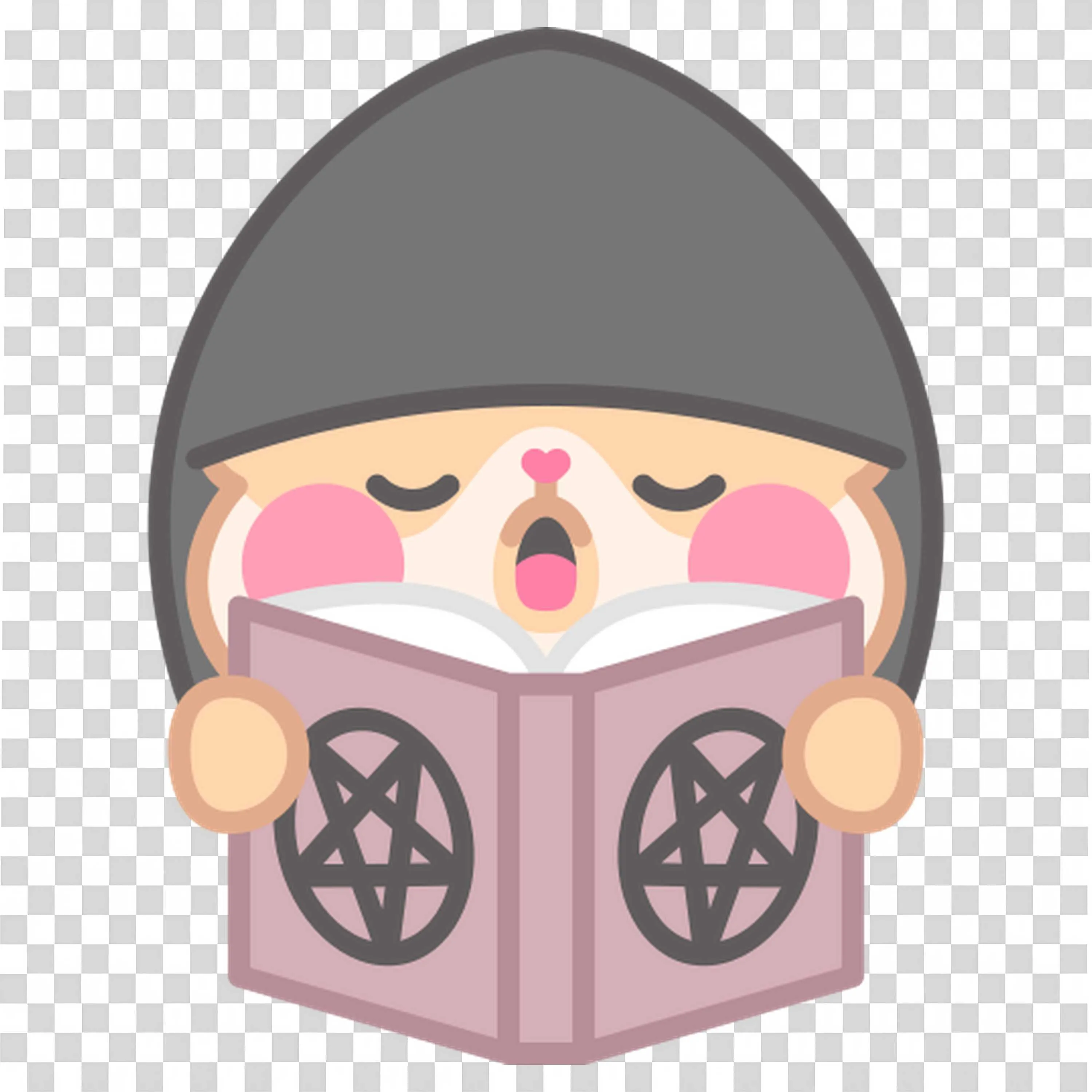 Cute Bear Wizard Chanting Spell Book PNG Image Download