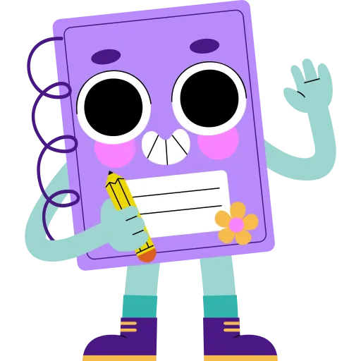 Cute book character waving for education and reading