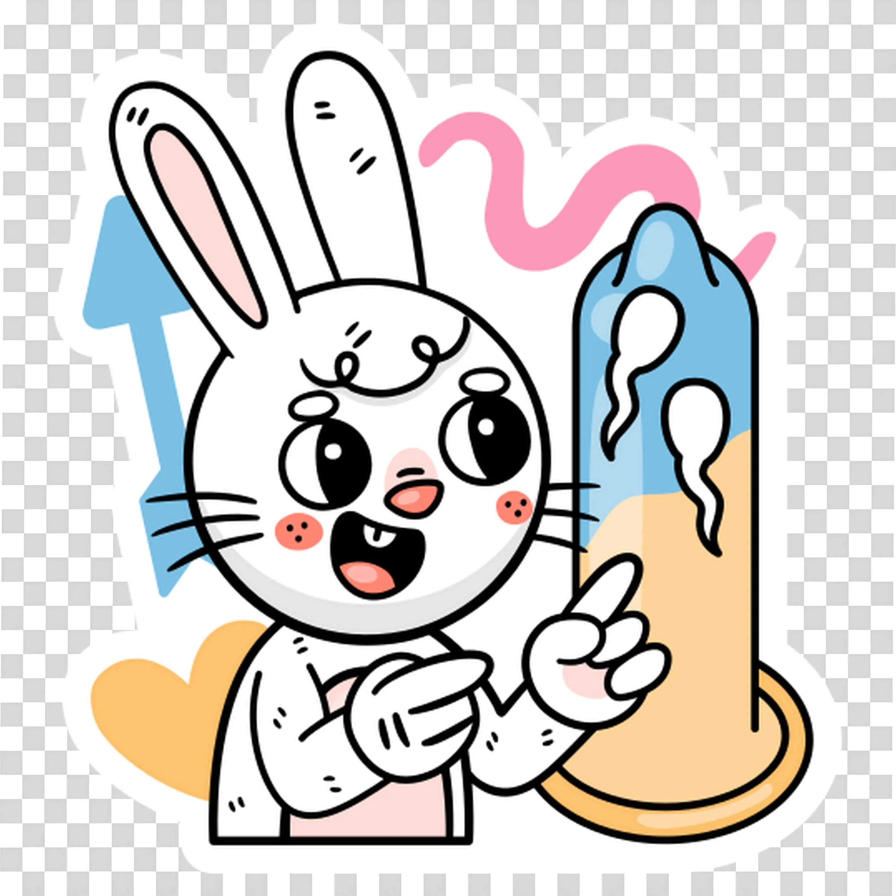 Cute Bunny Explaining Biology Science Education Cartoon