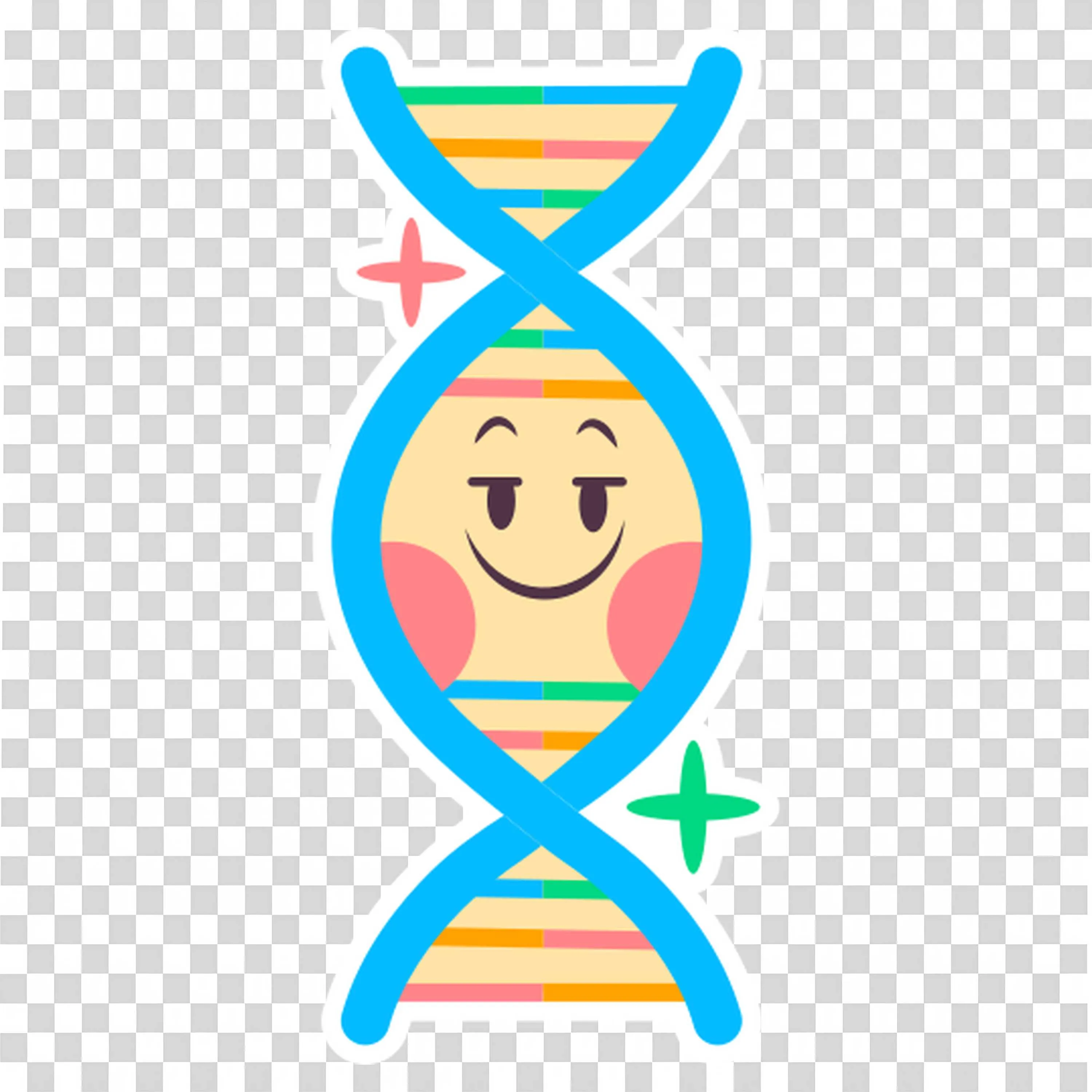 Cute Cartoon Illustration Of a Dna Double Helix PNG Image