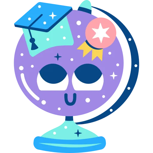 Cute Globe with Glasses Inspires World Study Skills