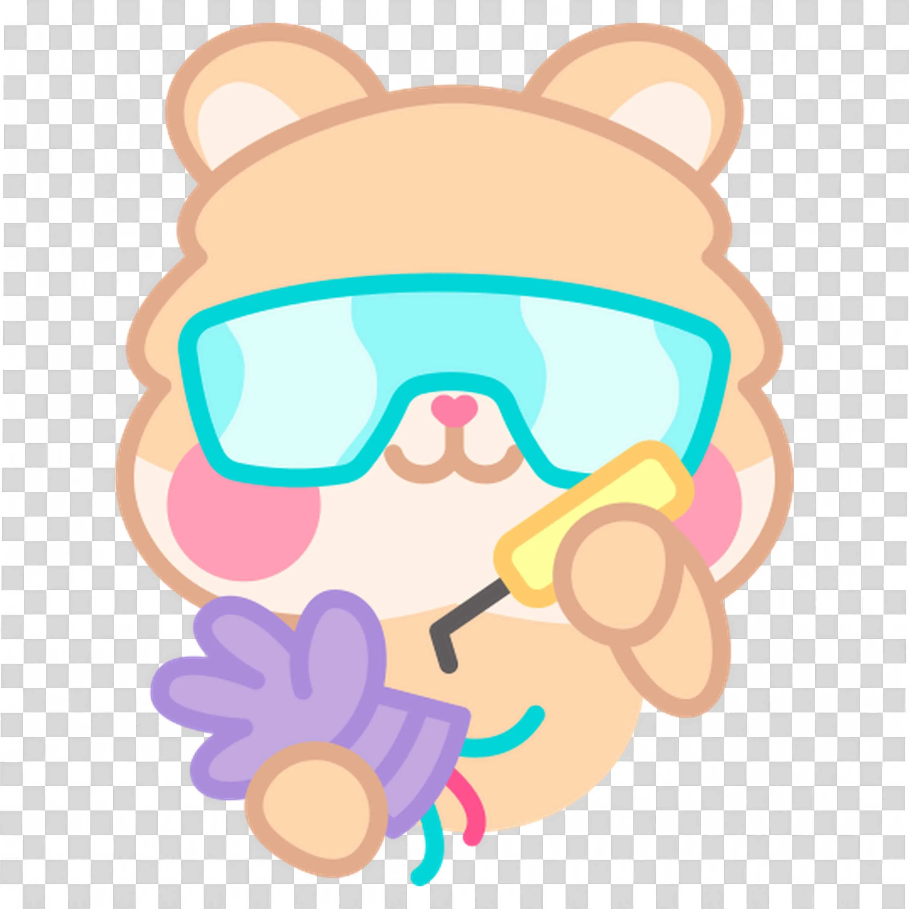 Cute Hamster Wearing Glasses and Repairing Robot Hands