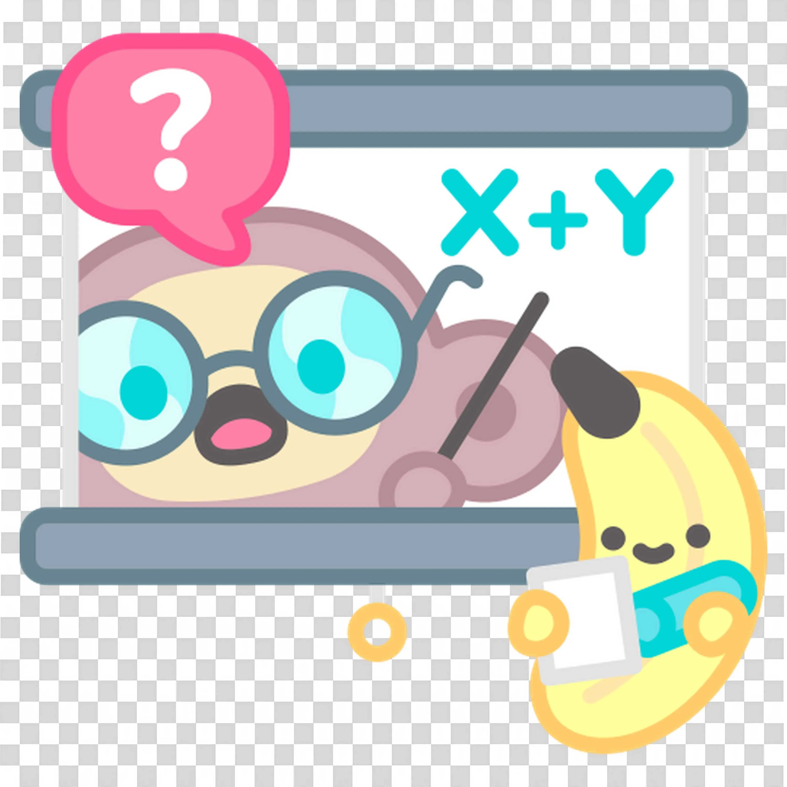 Cute Math Lesson Cartoon with a Monkey Teacher and a Student