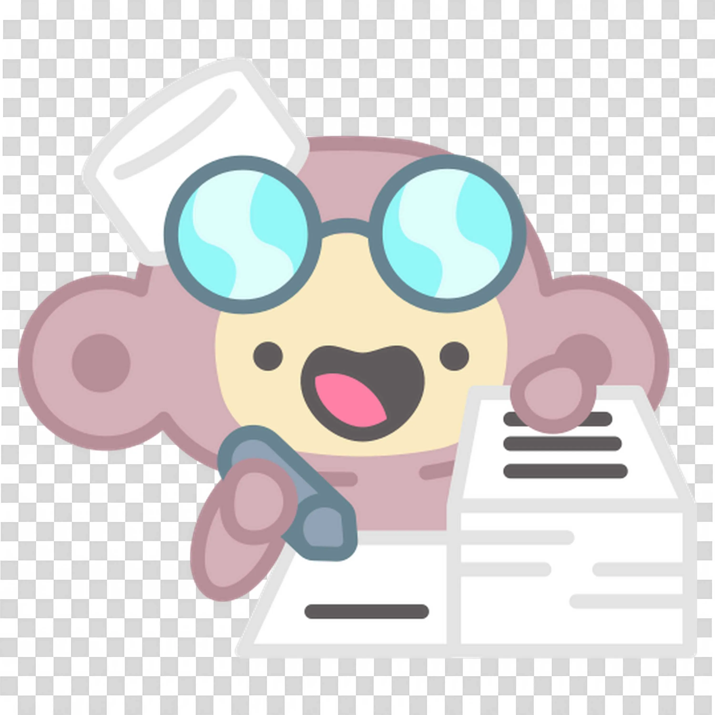 Cute Monkey Cartoon Writing Research Notes Icon PNG Image