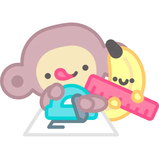 Cute Monkey Reading Book and Learning in a Calm Setting