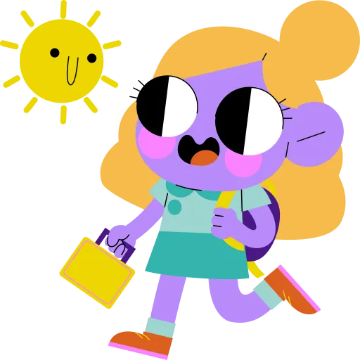 Cute mouse student learning in sunny school environment