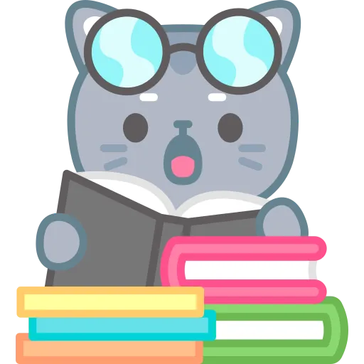 Cute Mouse Wearing Glasses Sitting with Books free PNG