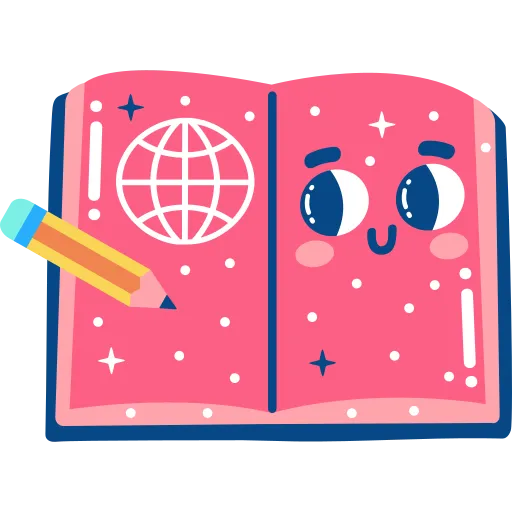 Cute Notebook Cartoon Inspires Students to Write free PNG