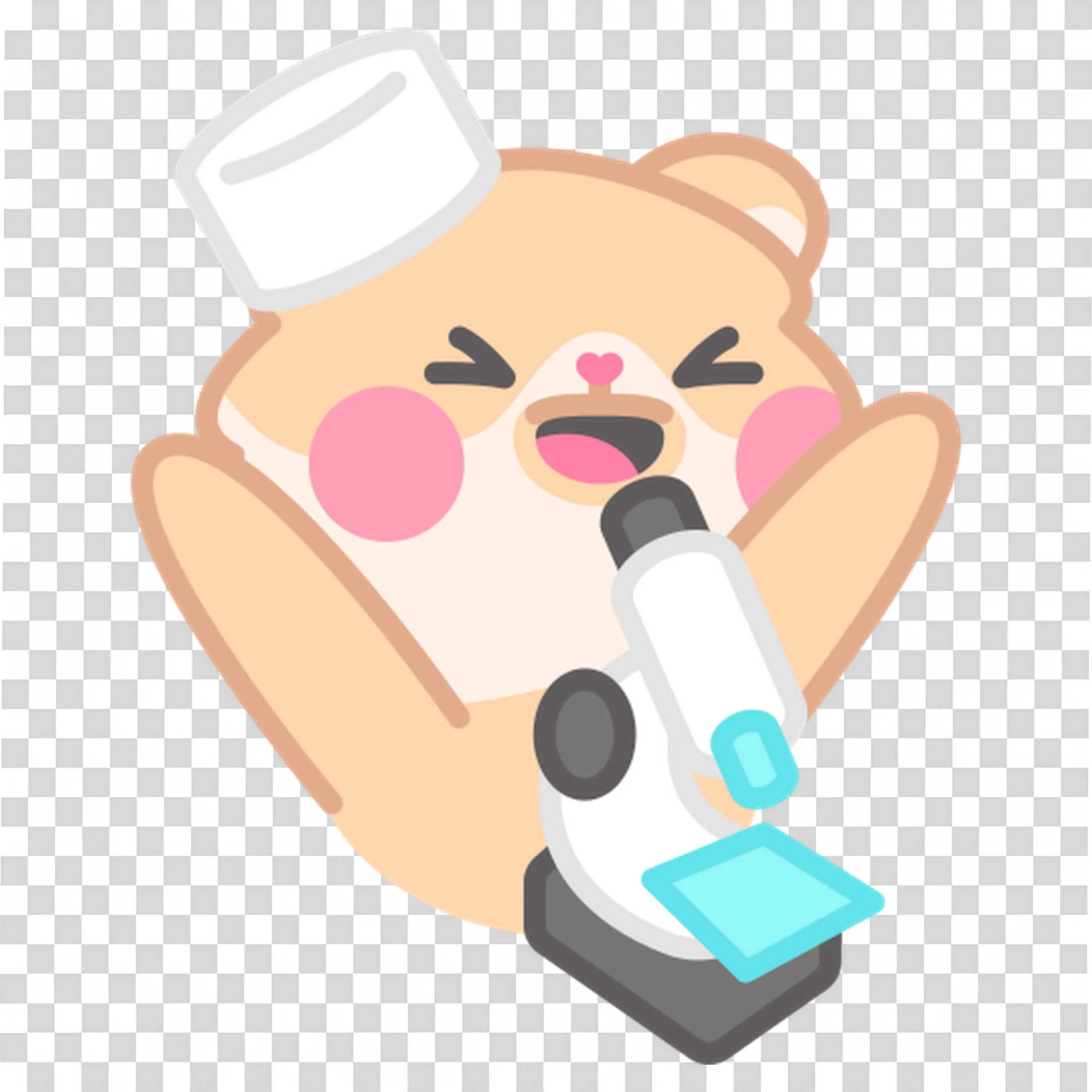 Cute Scientist Bear Cartoon with Microscope Illustration