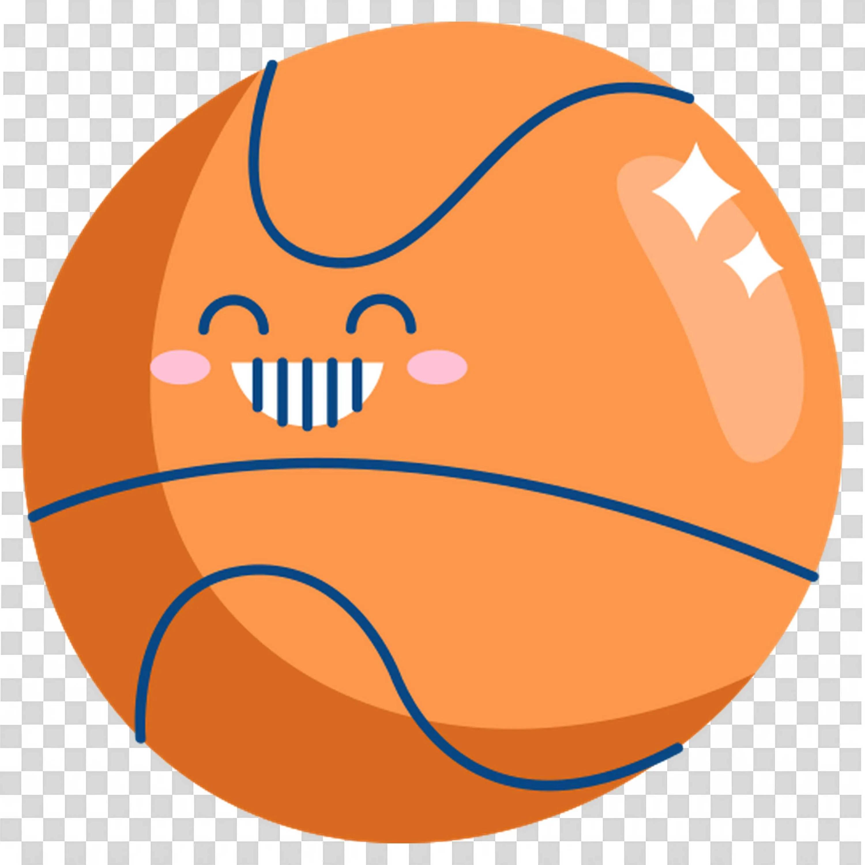 Cute Smiling Basketball Cartoon Clipart for Sports Design