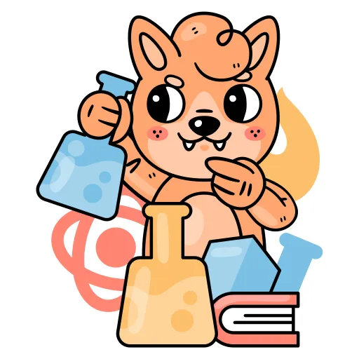 Cute tiger holding a pencil and standing on book PNG