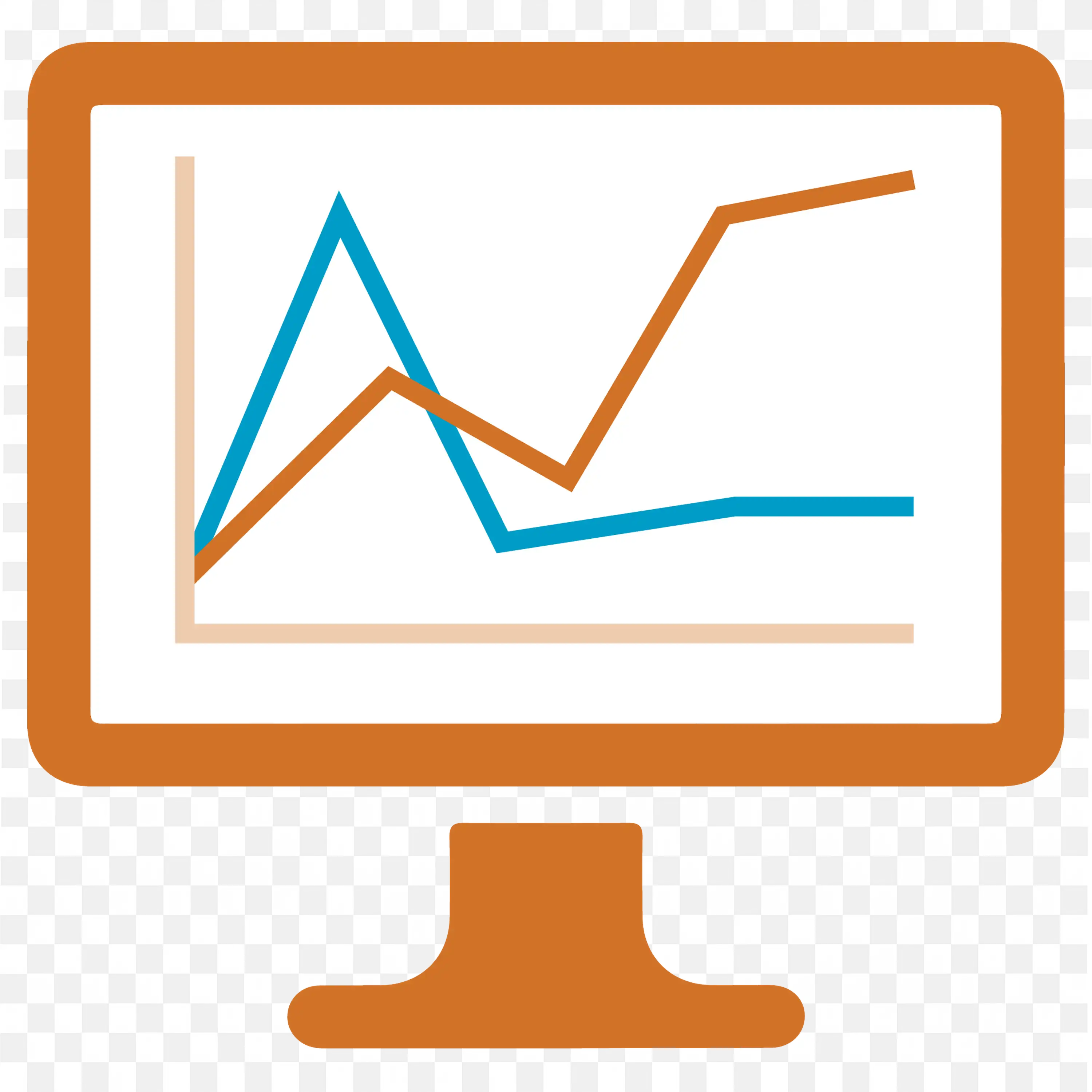 Data Analytics Graph on a Computer Monitor Visual Free PNG
