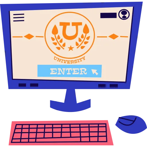 Desktop Computer Displaying Online Education Platform