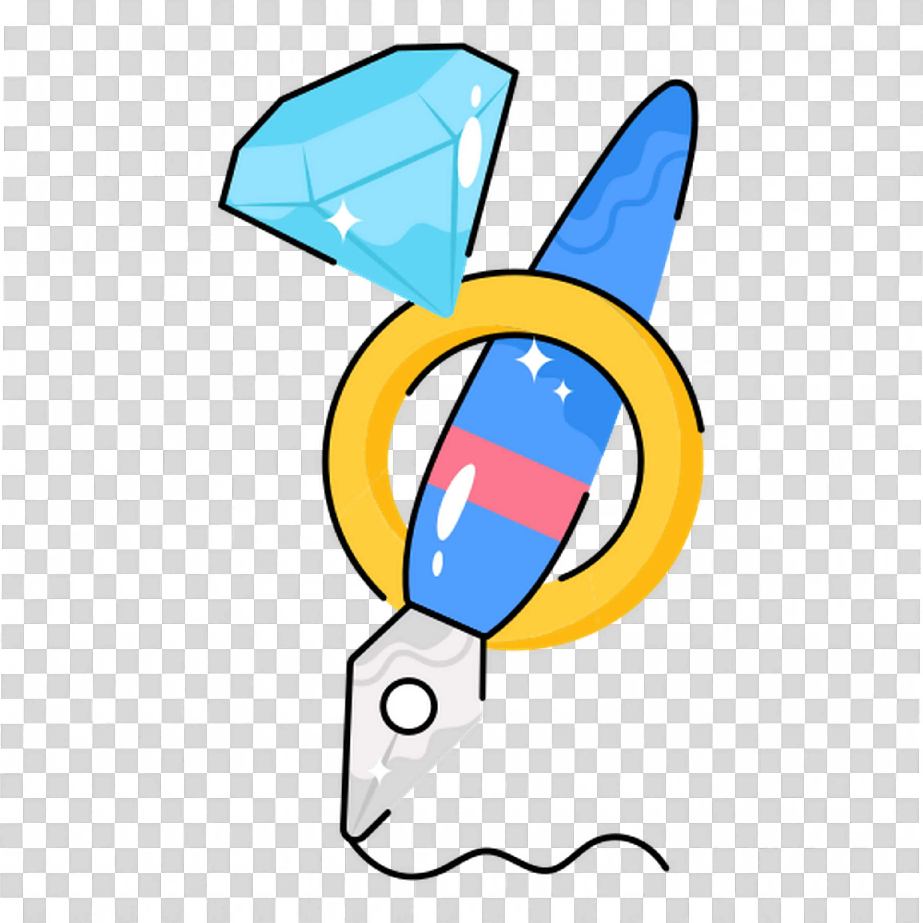 Diamond Ring with a Pen Tip Showing Creativity and Value