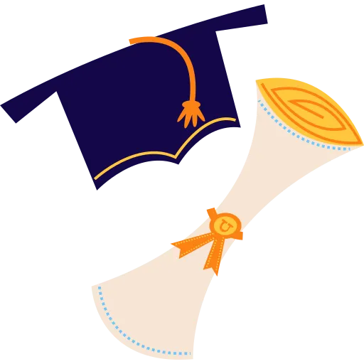 Diploma Certificate Graphic for Student Graduation Day