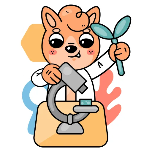 Dog Cartoon Scientist Character Represents Education