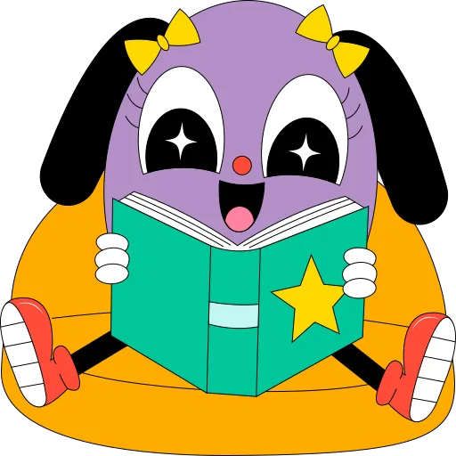 Dog Loves Reading to Build Early Learning Skills PNG