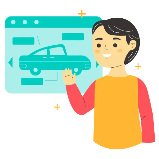 Driver Explaining Car for Basic Auto Learning Themes