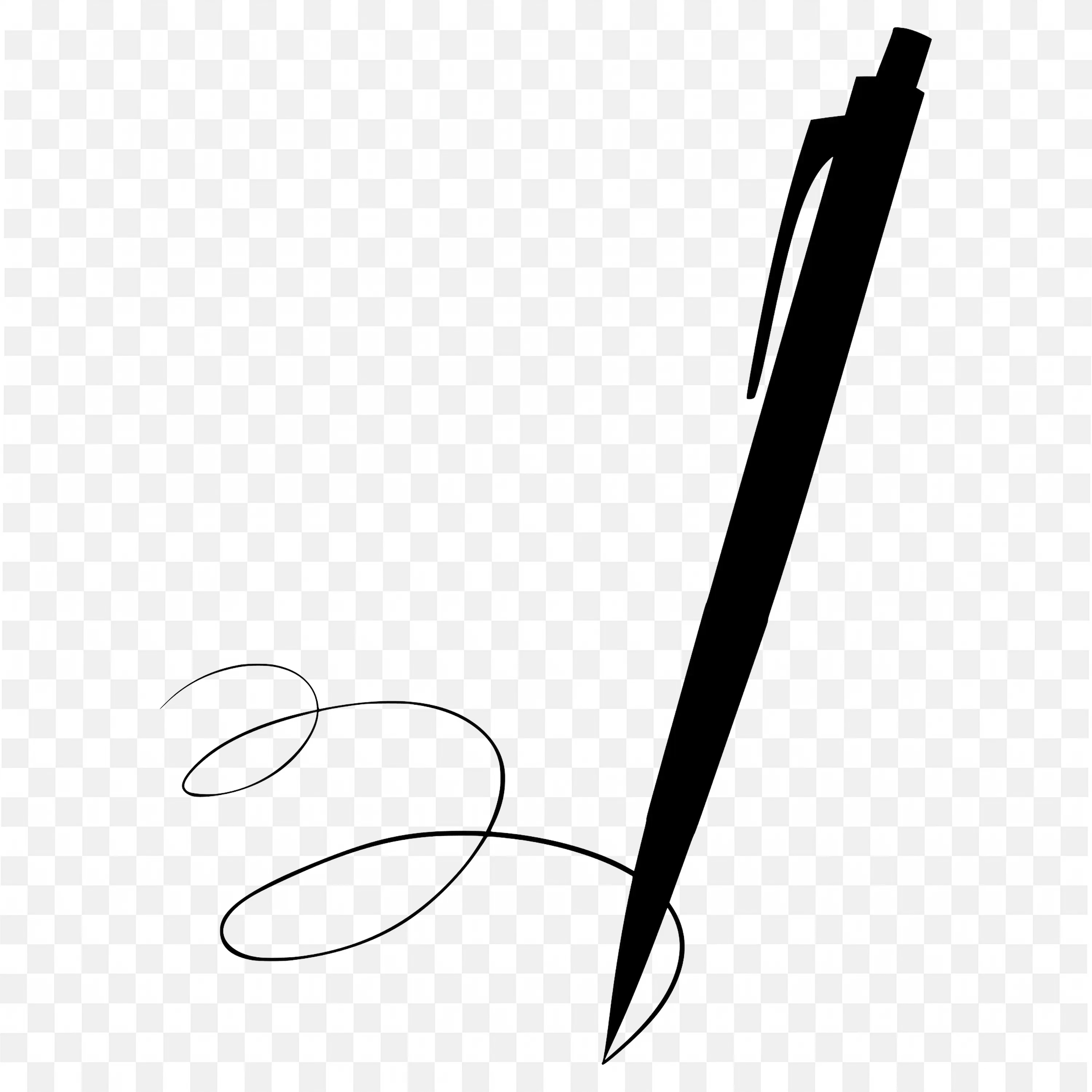 Elegant Black Pen Drawing a Smooth and Stylish Line Free PNG