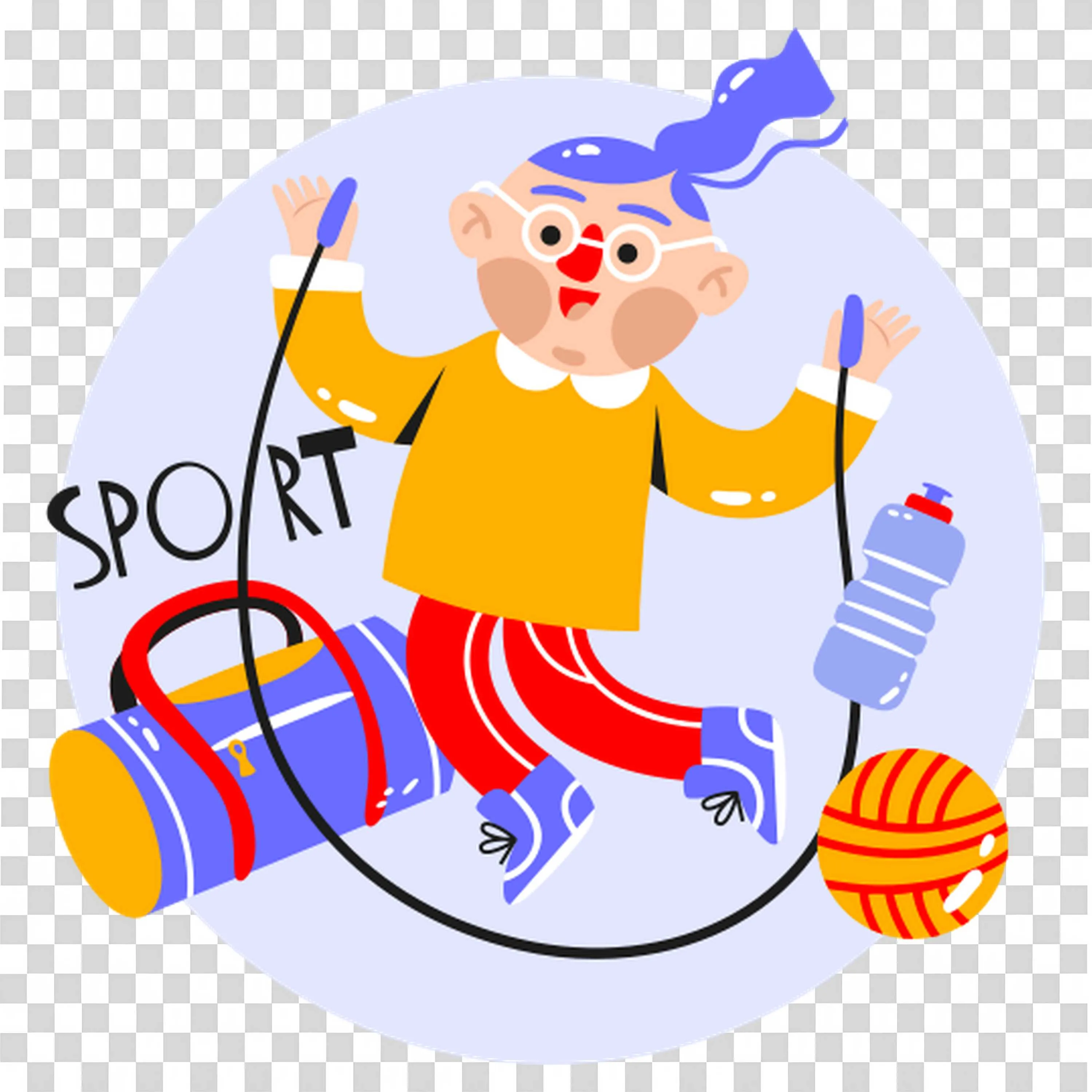 Energetic Boy Skipping Rope with Sports Gear Having Fun