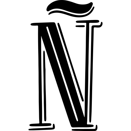 Fancy Black Letter N with Tilde in Serif Font Style