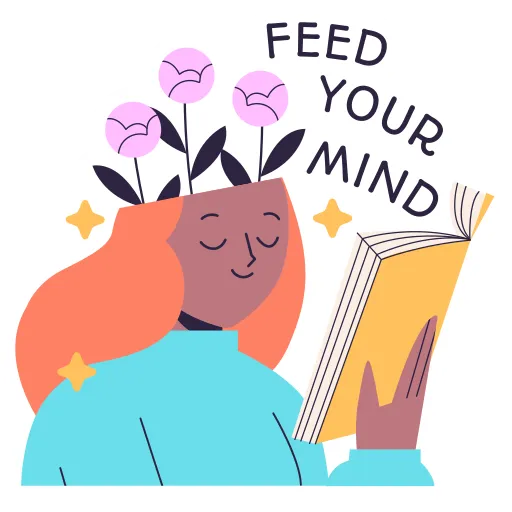 Feed your mind with books and knowledge every day free PNG