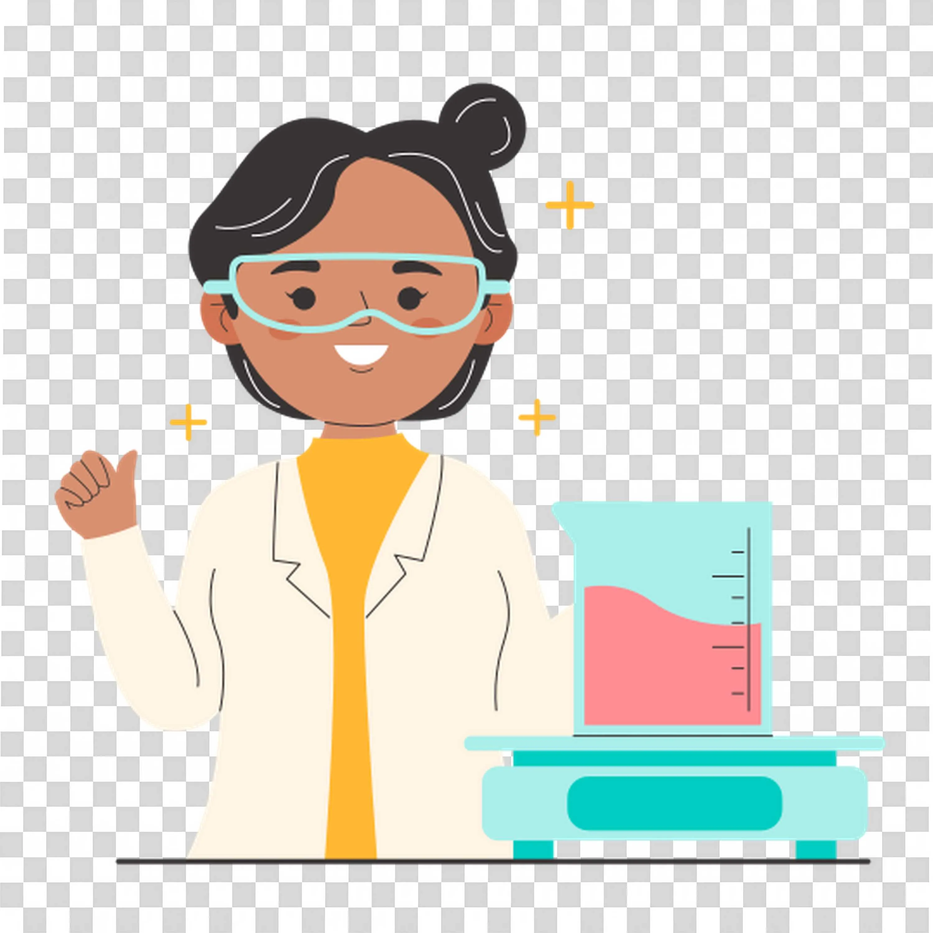 Female Scientist in a Laboratory Setting Free PNG Image
