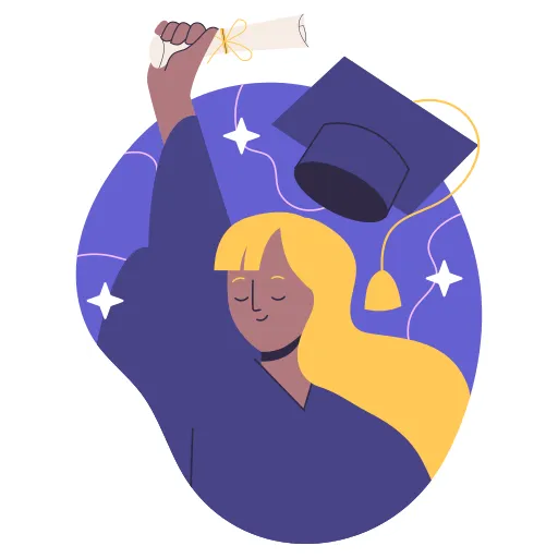 Female Student Celebrating Graduation with Cap and Diploma