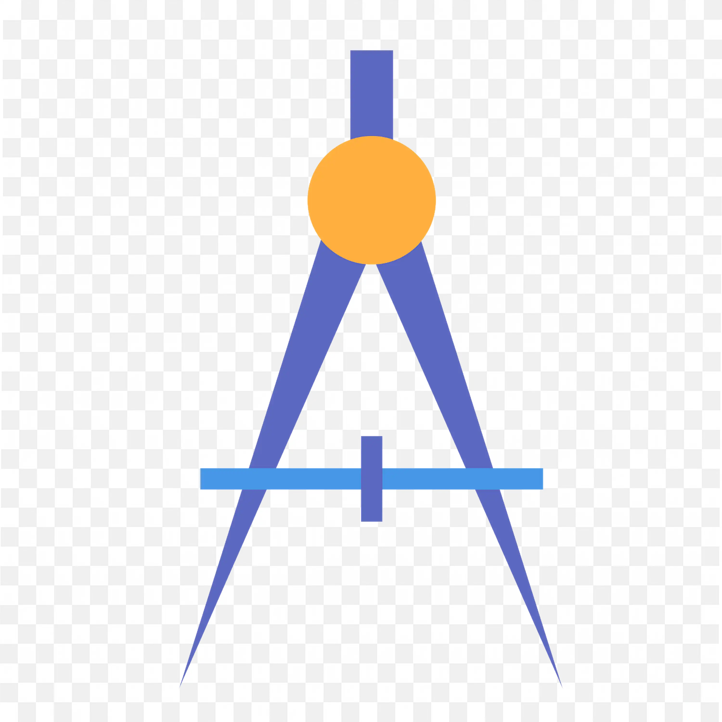 Flat Design Geometry Compass Icon PNG Free Download