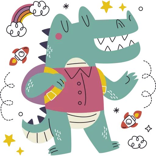 Friendly Dinosaur Teaching with Fun Educational Elements