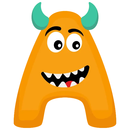 Friendly Orange Monster for Classroom Fun and Learning