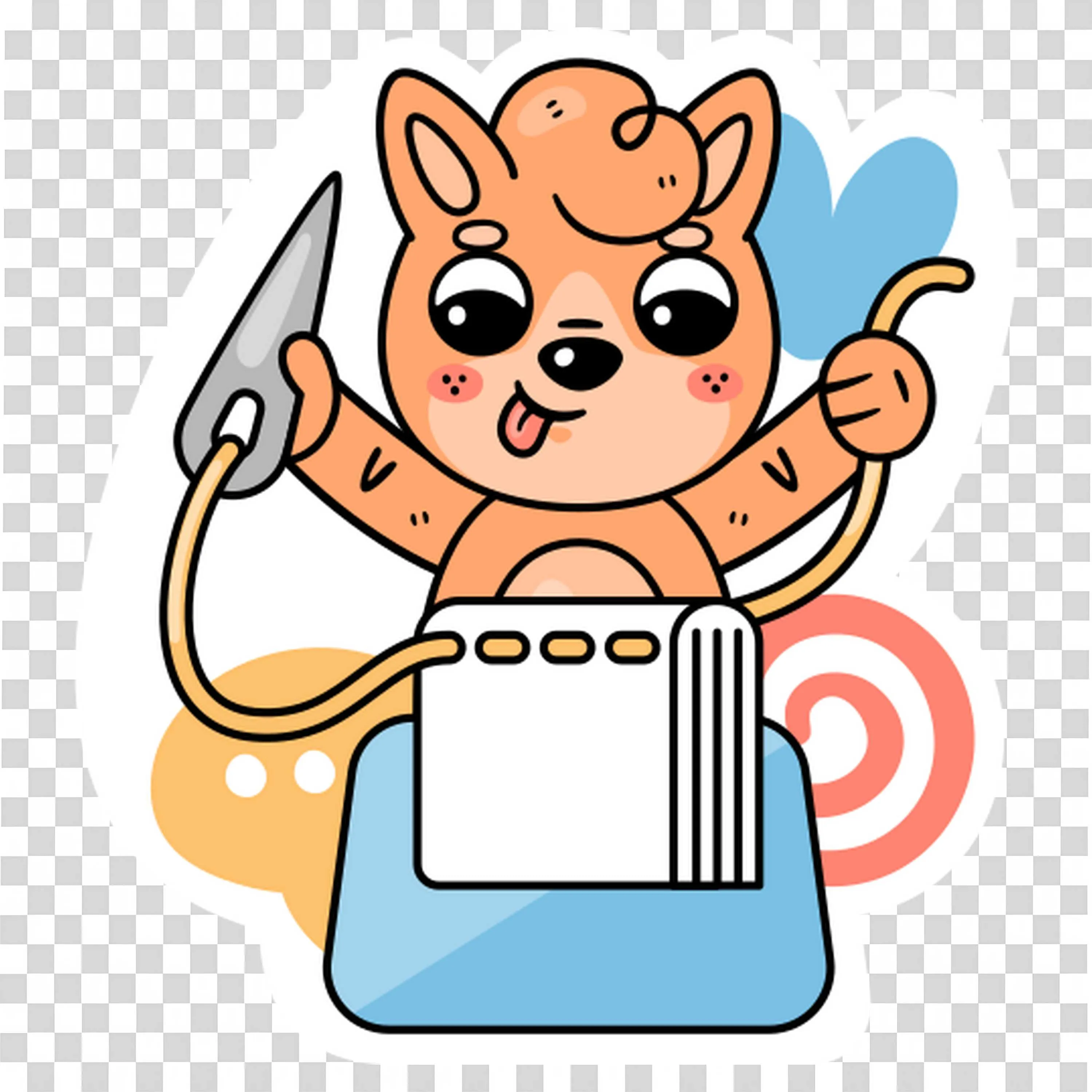 Funny Cartoon Fox Plugging Wire Into Web Browser Interface