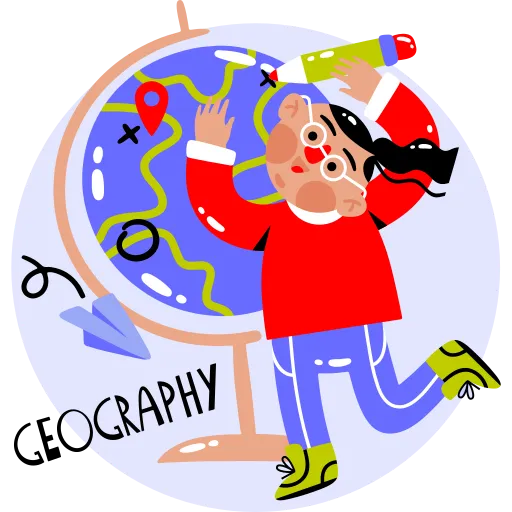 Geography Teacher Pointing to Map with a Globe free PNG