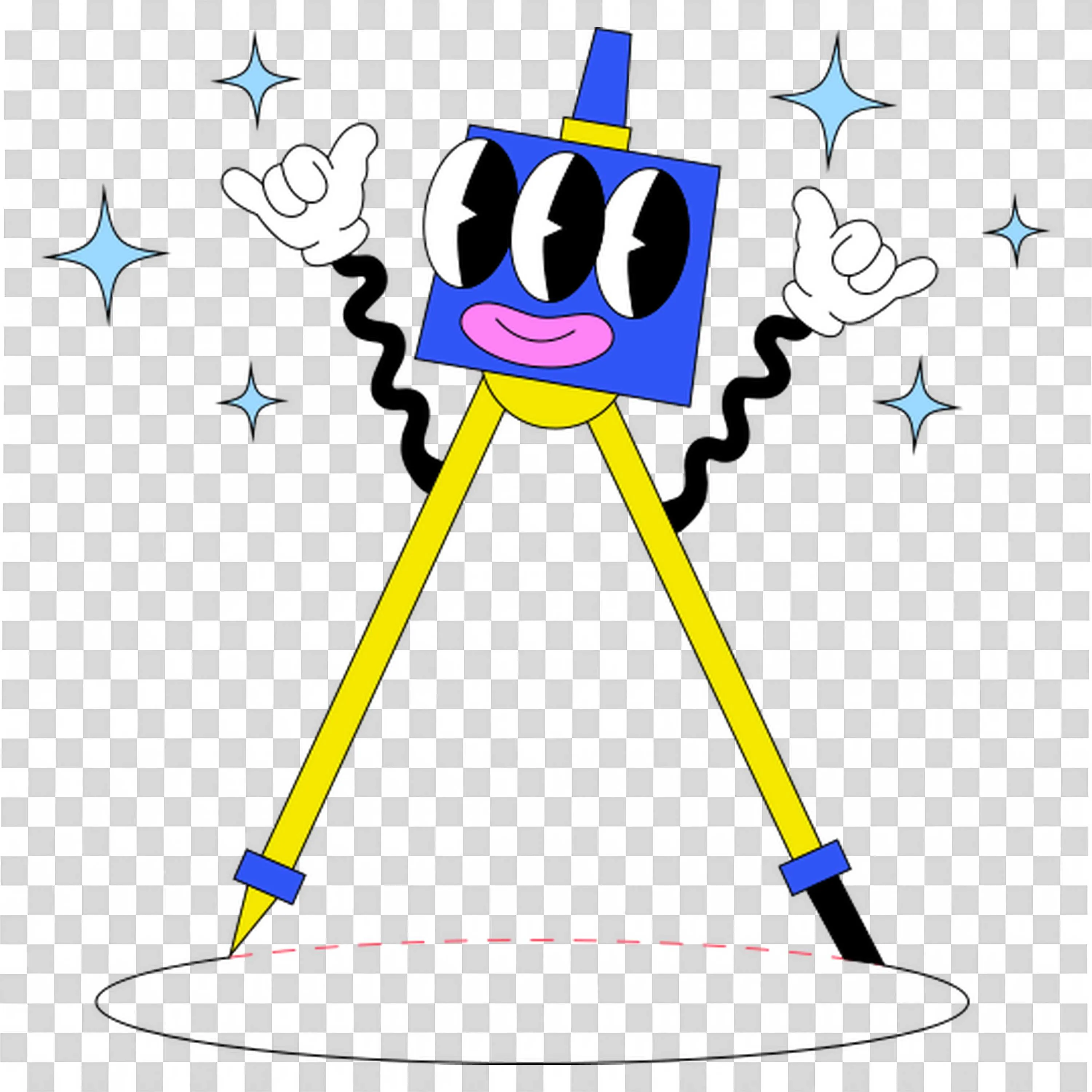 Geometric Compass Character Drawing a Circle Hd PNG Image