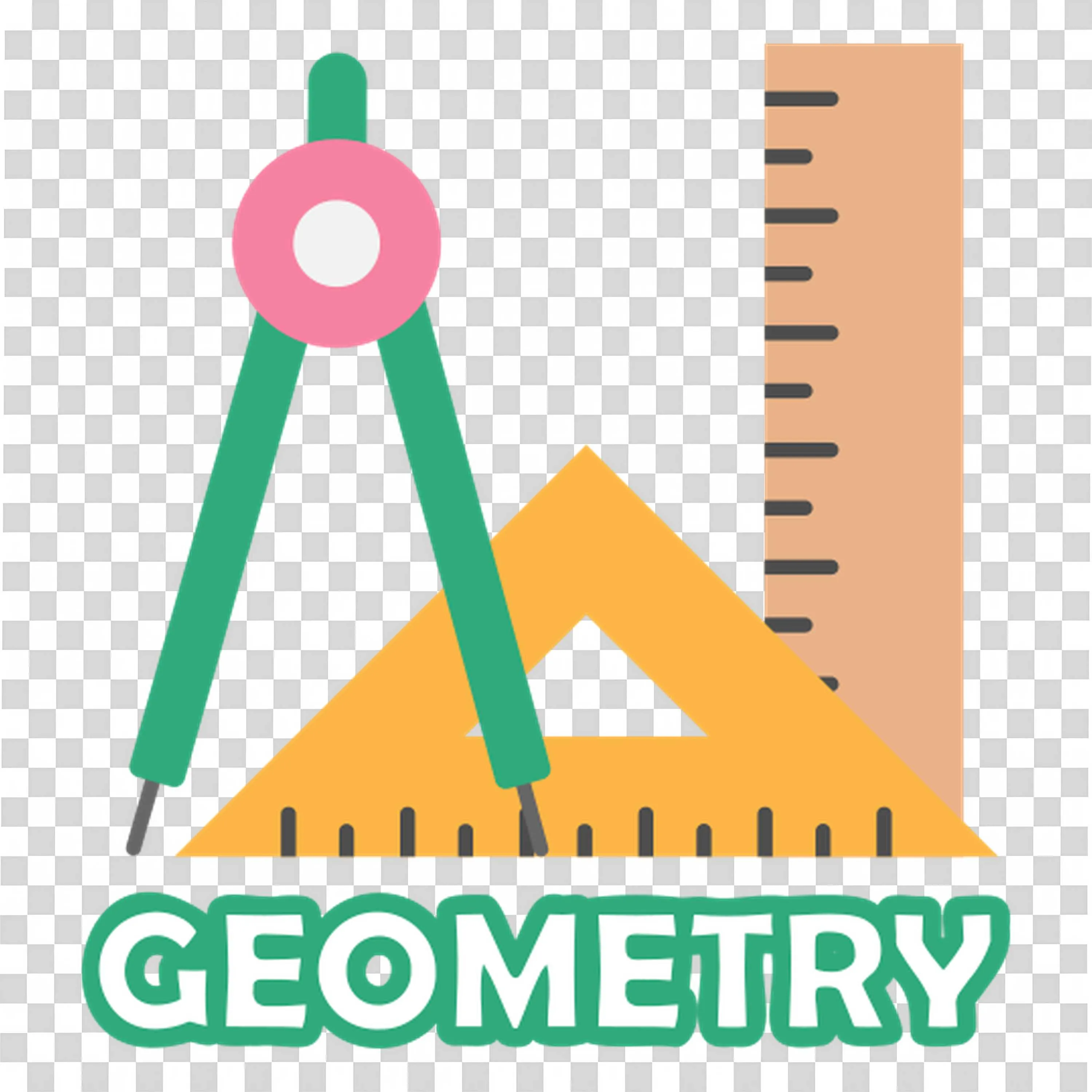 Geometry Tools Placed with a Triangle and Ruler for Students