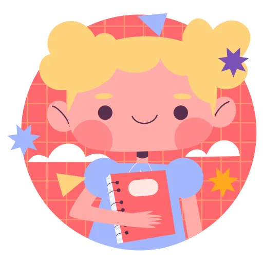 Girl Reading a Storybook with Imagination and Joy PNG