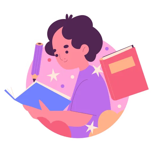 Girl Reading Book While Lying on Floor Enjoying Learning