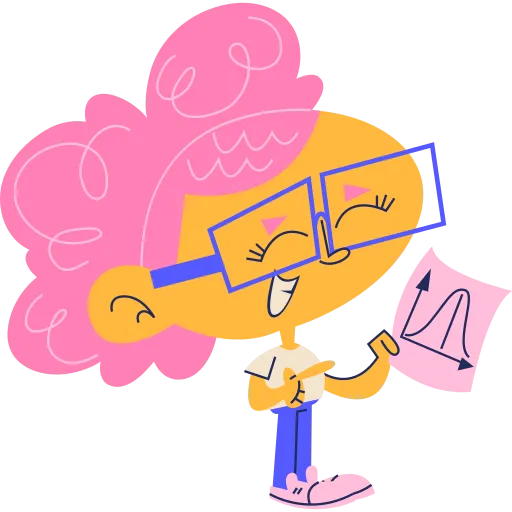 Girl Reading Excitedly with Pencil and Pink Outfit in Class