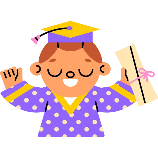 Girl Smiling in Graduation Cap Celebrating School Goals