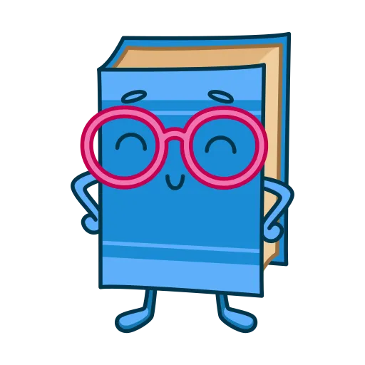 Glasses on Book Icon for Smart Education and Reading