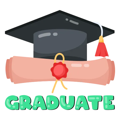 Graduate cap with graduate text symbolizing achievement