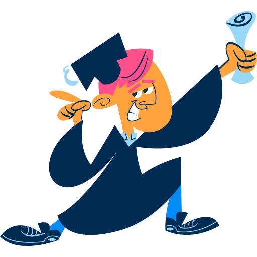 Graduate celebrates success with joy free PNG download