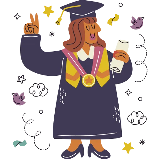 Graduate throwing cap celebrates academic success beginnings