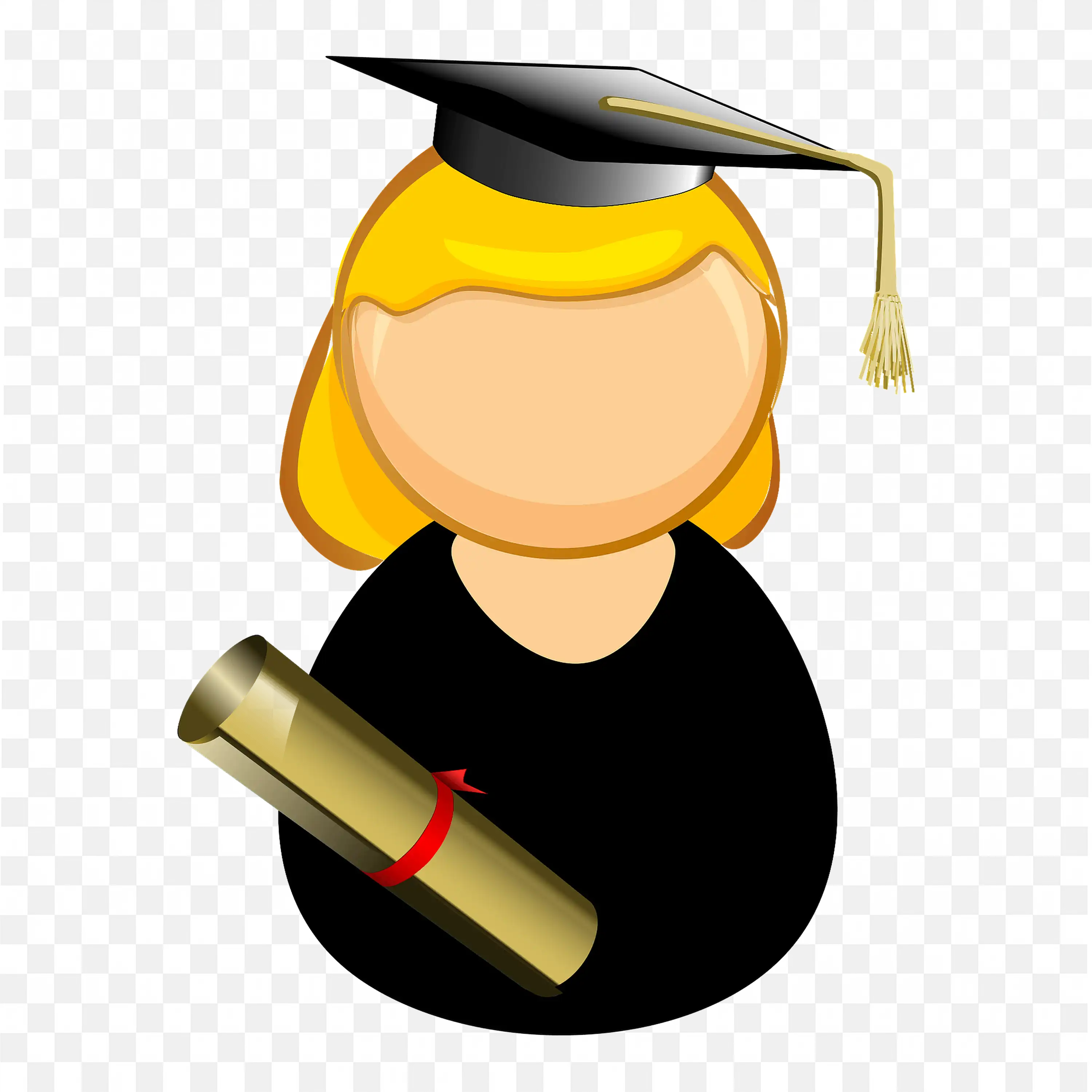 Graduated Girl with Cap and Diploma PNG Image for Free